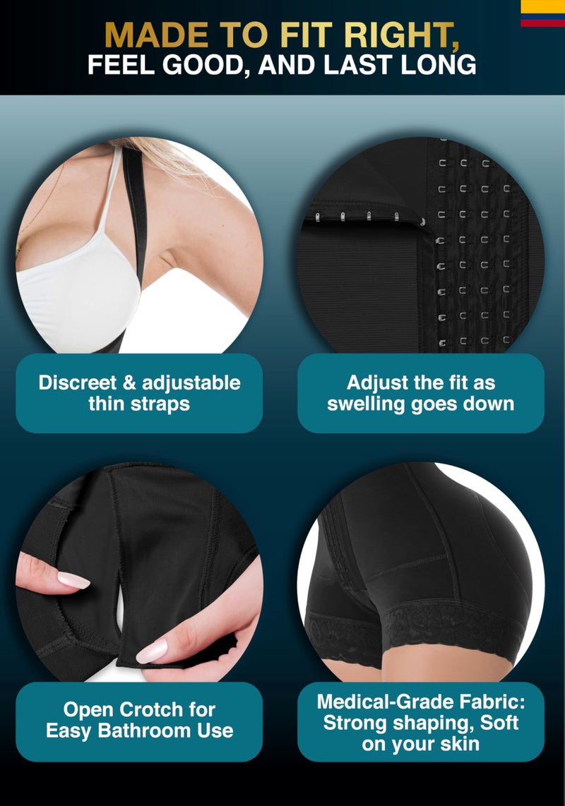 Sonryse Stage 2 Faja Shapewear for Women | Tummy Tuck Compression Garment & Post Surgery Compression Garment | Fajas Colombianas Moldeadoras Black S - Image 3